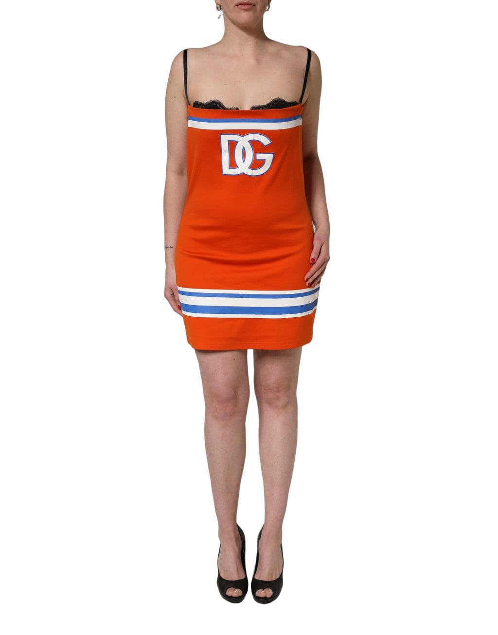Orange Cotton Superbowl Football Inspired Mini Dress