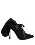 Black Stiletto Heels Mid Calf Boots Shoes