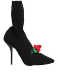 Black Stiletto Heels Mid Calf Boots Shoes