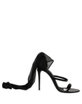 Stiletto Sandals Socks Knee High Boots Black