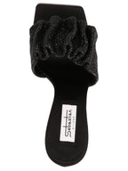 Black Goatskin Stiletto Heel Sandals