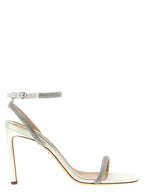 White Goatskin Stiletto Heel Sandals