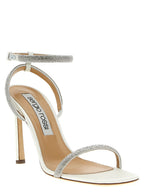 White Goatskin Stiletto Heel Sandals