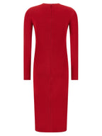 Red Viscose Midi Dress