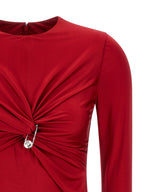Red Viscose Midi Dress