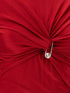 Red Viscose Midi Dress