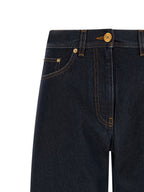 Blue Cotton High-Waisted Jean