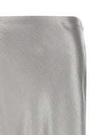 Gray Polyester Midi Skirt