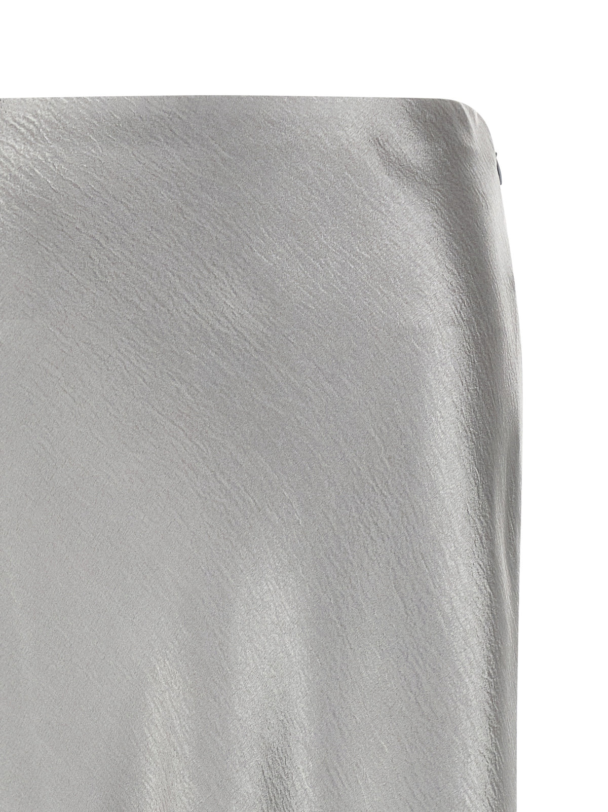 Gray Polyester Midi Skirt