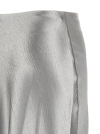 Gray Polyester Midi Skirt