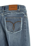 Blue Cotton Boyfriend Jeans