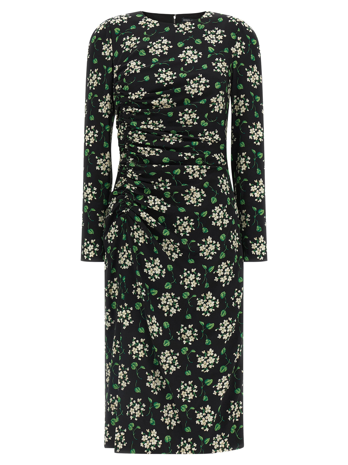 Black Synthetic Midi Dress