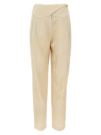 Beige Viscose Dress Pants
