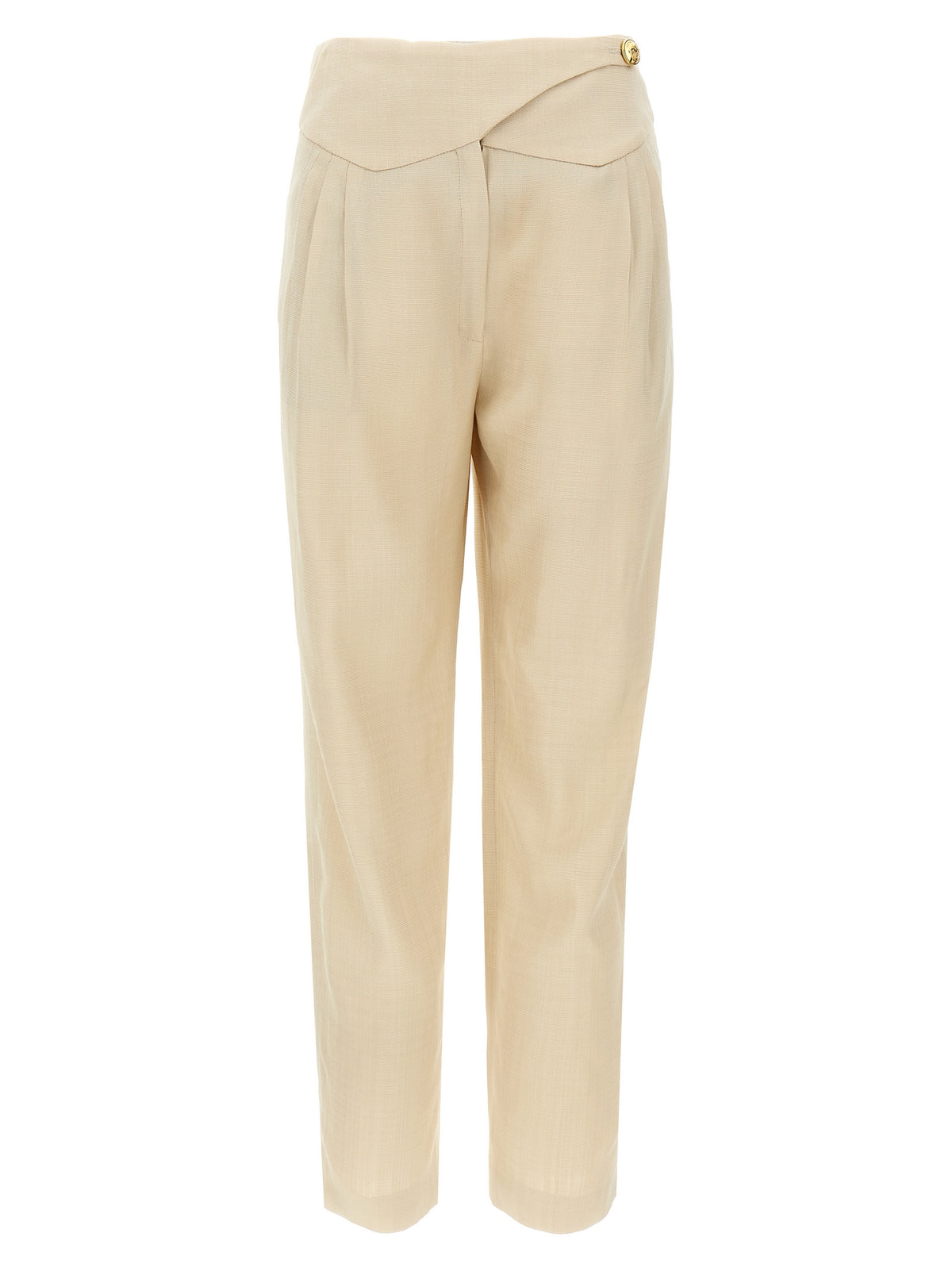 Beige Viscose Dress Pants