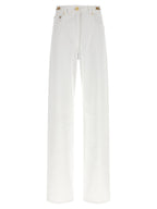 White Cotton Straight-Leg Jeans