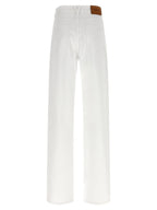 White Cotton Straight-Leg Jeans