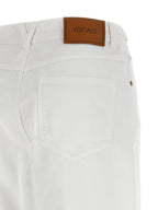 White Cotton Straight-Leg Jeans