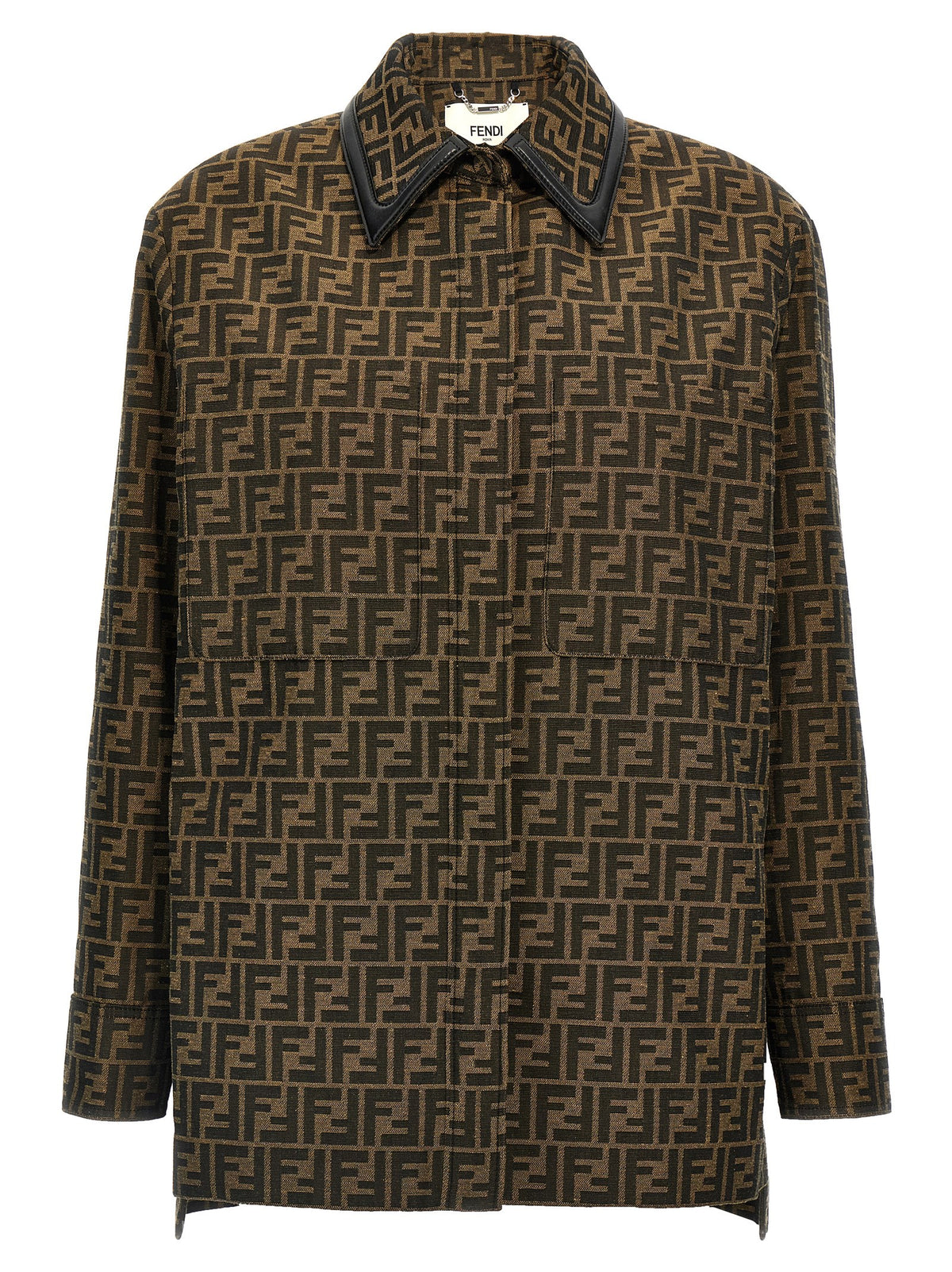 Brown Polyester Leather Jacket
