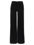 Black Cotton Flared Jeans