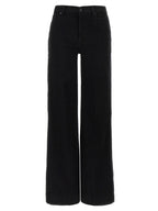 Black Cotton Flared Jeans