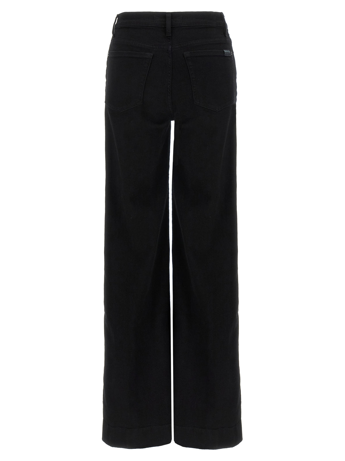Black Cotton Flared Jeans