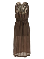 Brown Tencel Long Dress