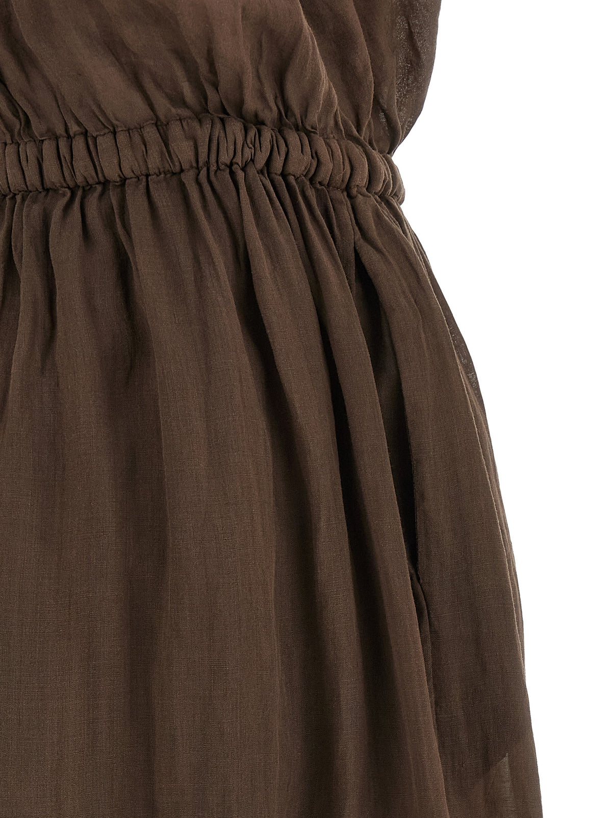 Brown Tencel Long Dress