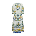 Multicolor Linen Casual Dress
