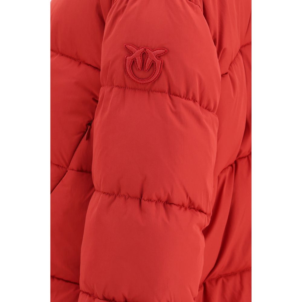 Red Nylon Full-Length Jacket