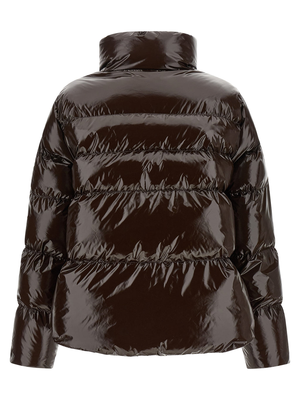 Brown Polyamide Full-Length Jacket