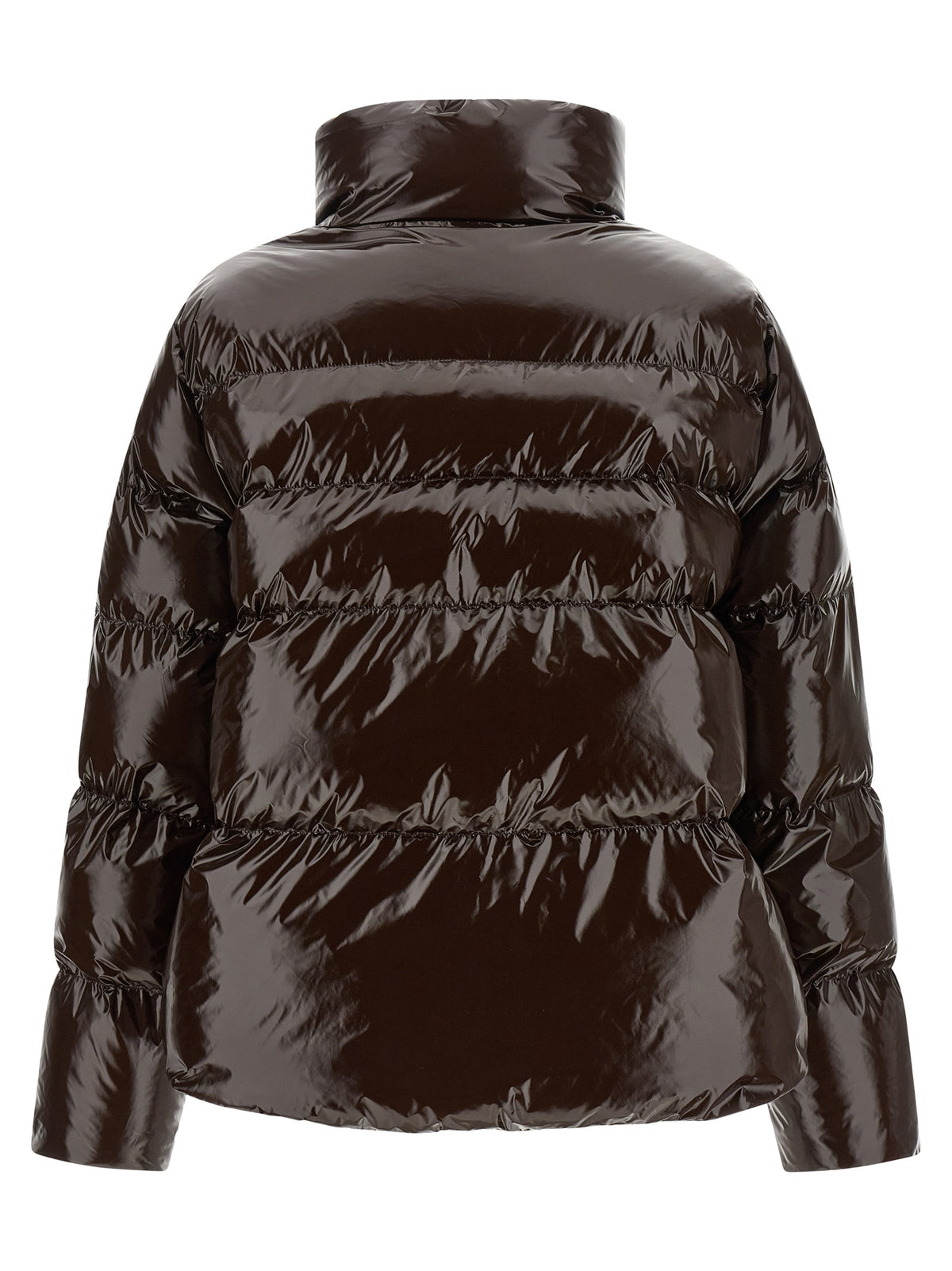 Brown Polyamide Full-Length Jacket