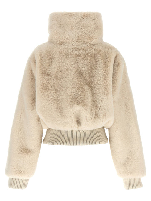 Beige Polyester Full-Length Jacket