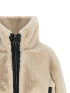 Beige Polyester Full-Length Jacket
