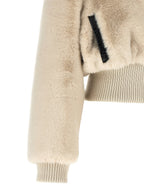 Beige Polyester Full-Length Jacket