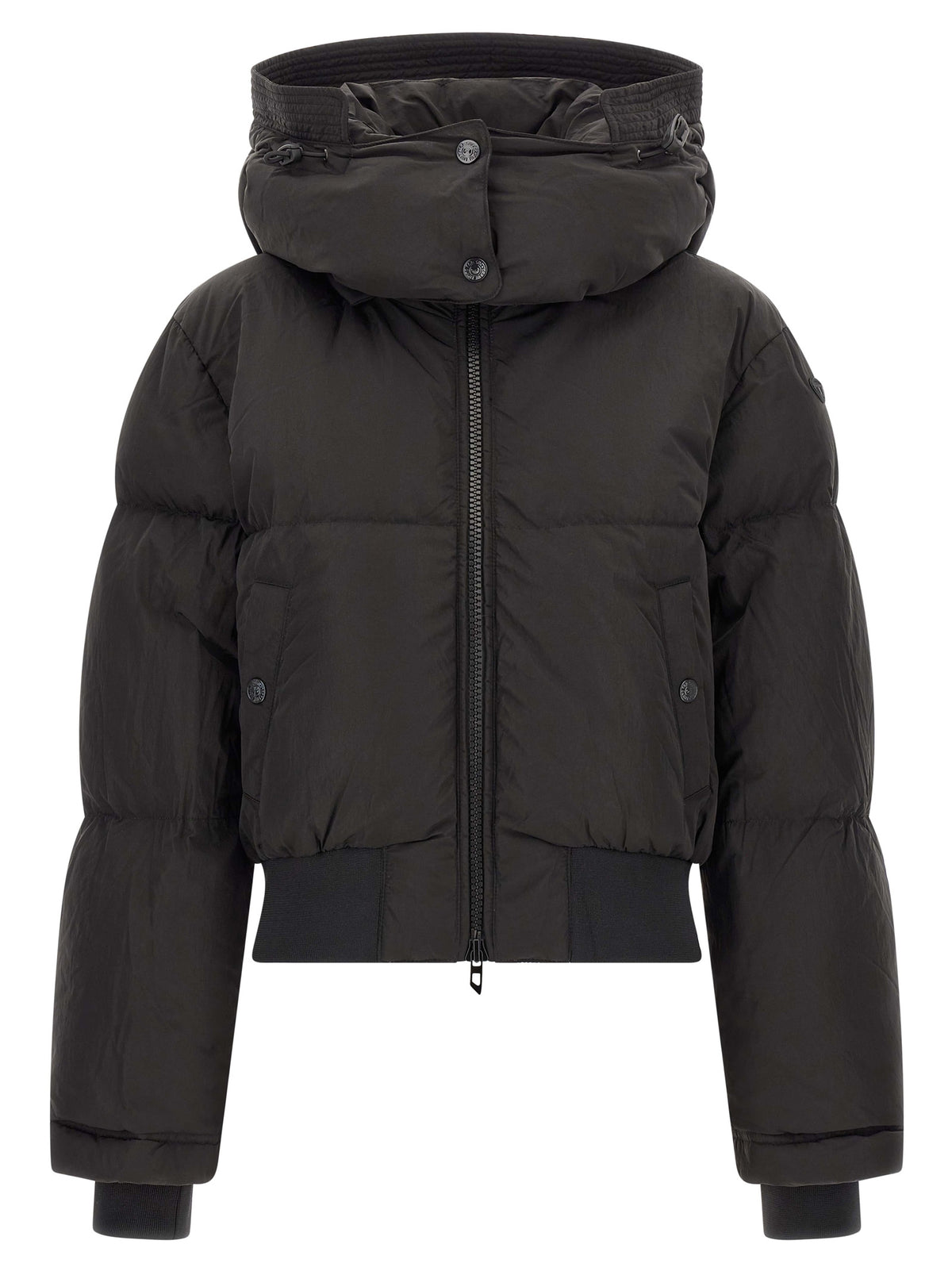 Black Polyamide Full-Length Jacket