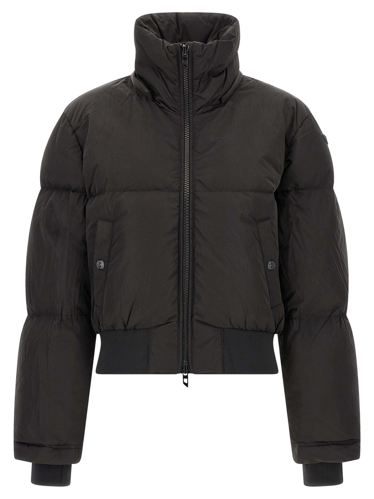 Black Polyamide Full-Length Jacket