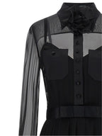 Black Silk Midi Dress