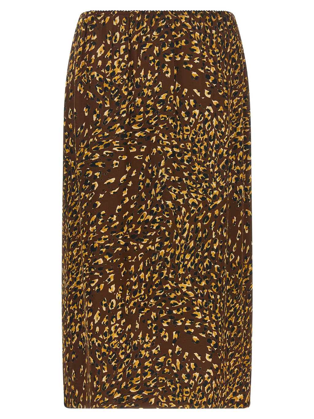 Brown Viscose Midi Skirt