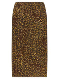 Brown Viscose Midi Skirt