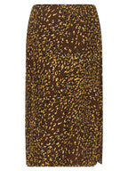 Brown Viscose Midi Skirt