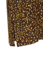Brown Viscose Midi Skirt