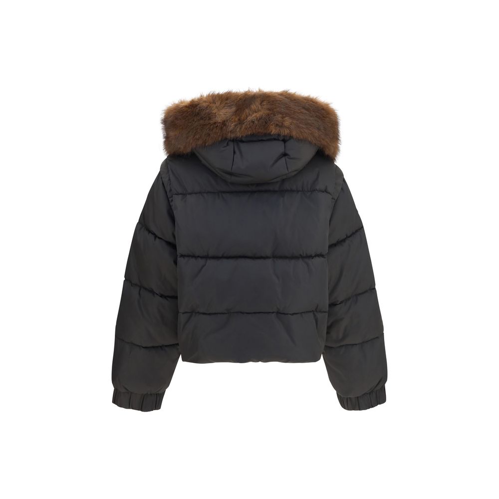 Brown Polyester Full-Length Jacket