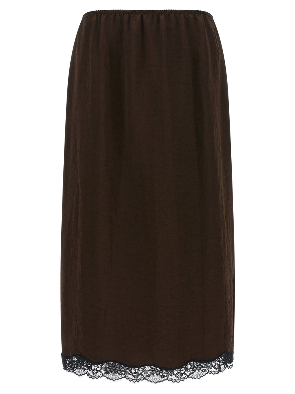 Brown Marabou Midi Skirt