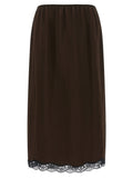 Brown Marabou Midi Skirt