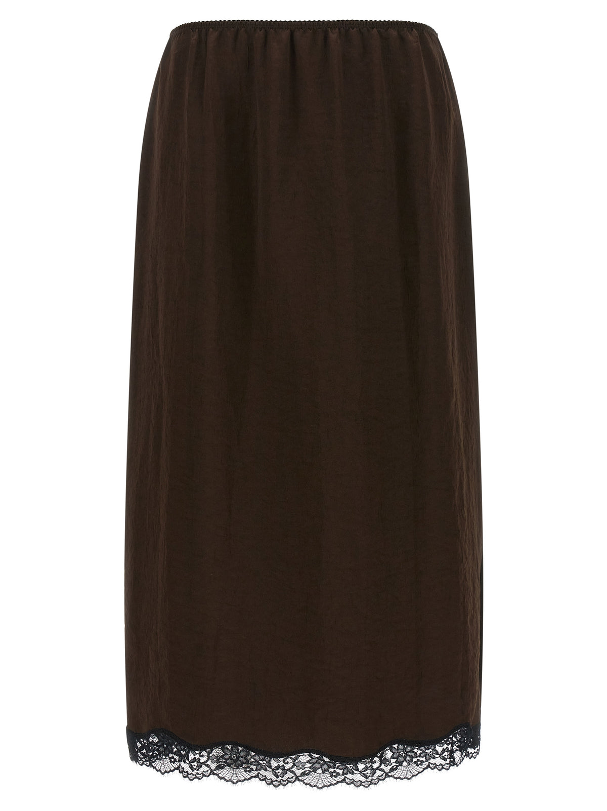Brown Marabou Midi Skirt