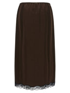 Brown Marabou Midi Skirt
