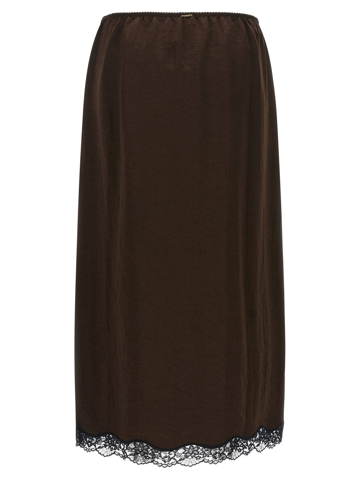 Brown Marabou Midi Skirt
