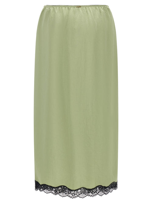 Bicolor Marabou Midi Skirt