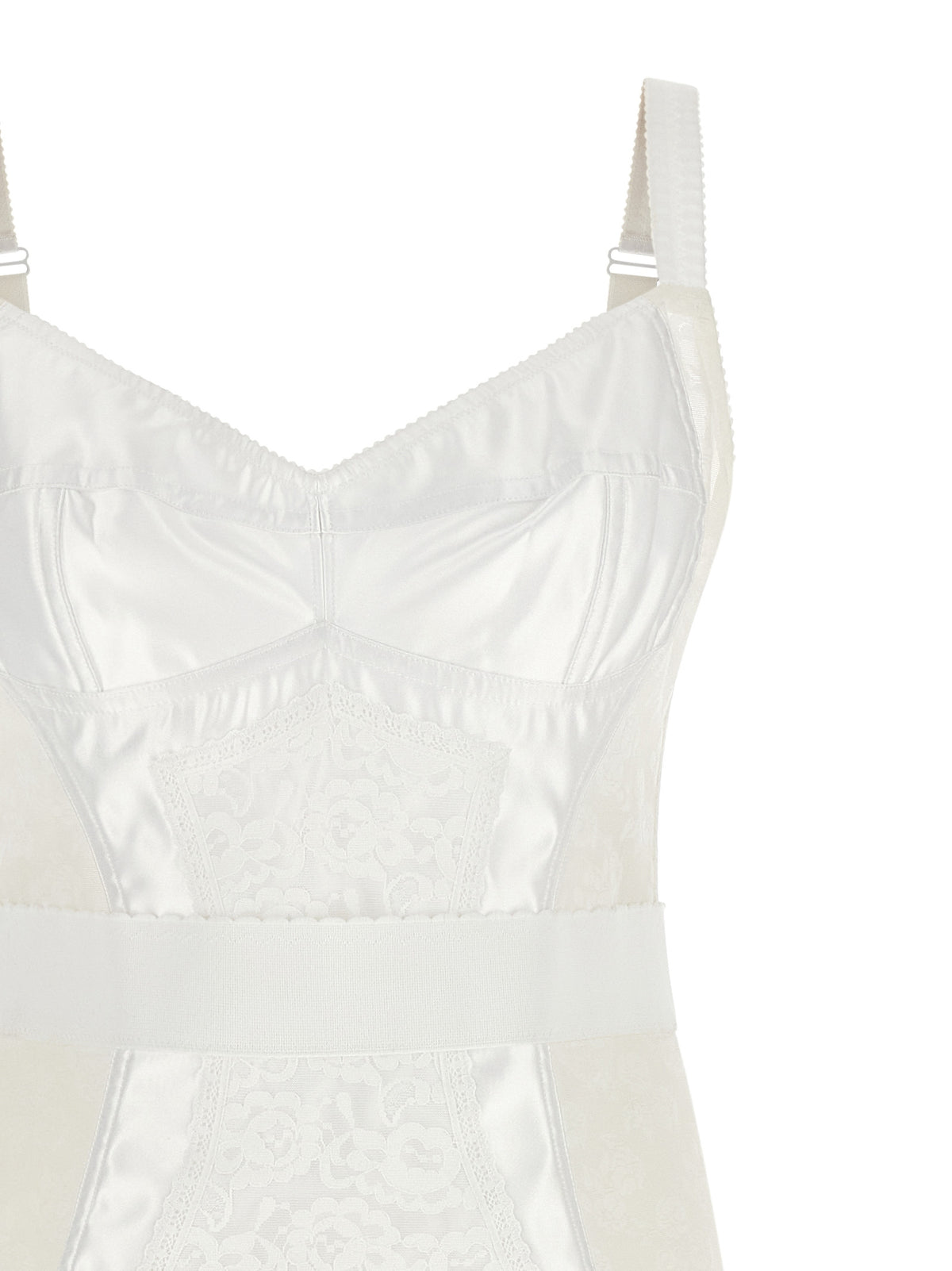 White Polyamide Midi Dress