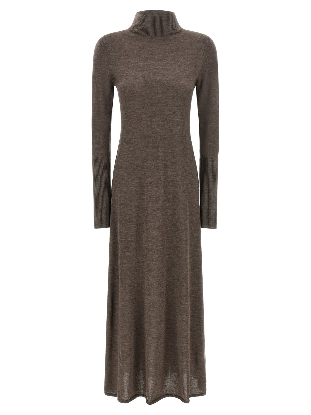 Beige Wool Long Dress